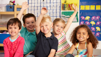 Students raising hand