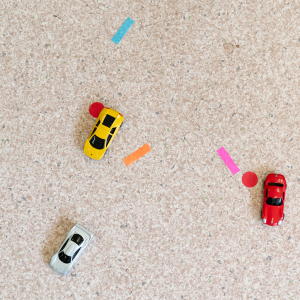 Plastic race cars