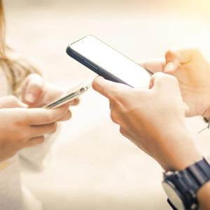 People on their phones