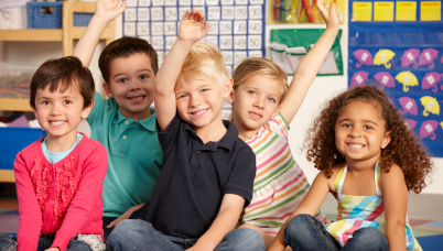 Students raising hand