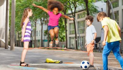 Students playing outside