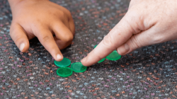 Student using counters