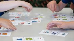 Students compare robot cards