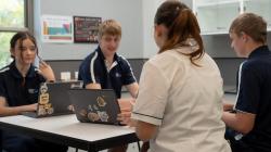 Students working