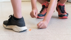 Students marking the floor