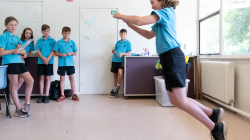 Student jumping