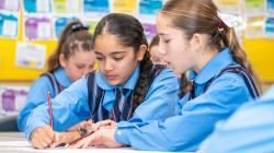 Students working